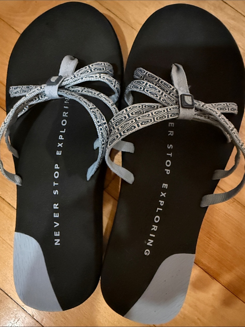 The North Face Black and light blue Patterned Strap Women’s Sandals